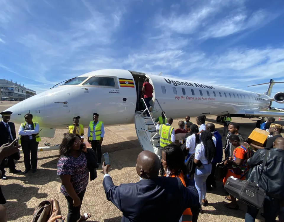Uganda Airlines Maiden Flight To Kilmanjaro